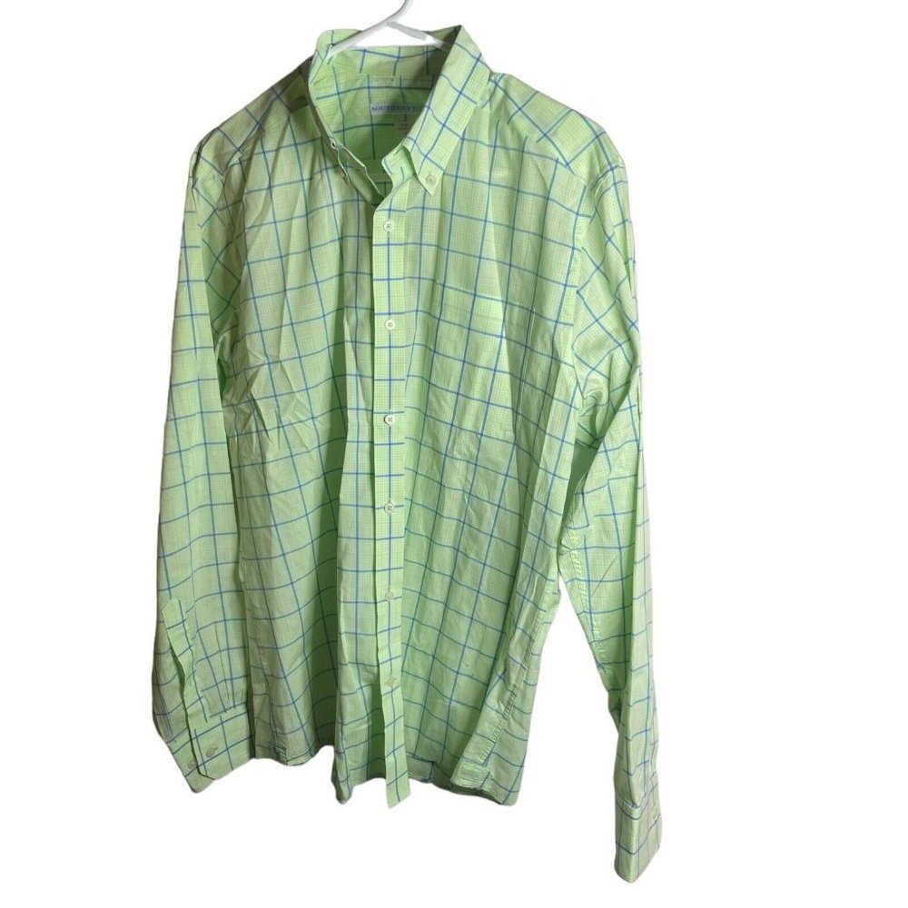 Southern Tide Shirt Mens S Button Up Green Blue Long Sleeve Tailored Fit